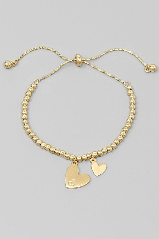 Two Hearts Adjustable Bracelet