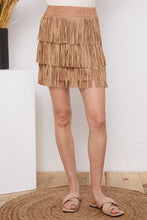 Load image into Gallery viewer, Stella Suede Studded Fringe Mini Skirt
